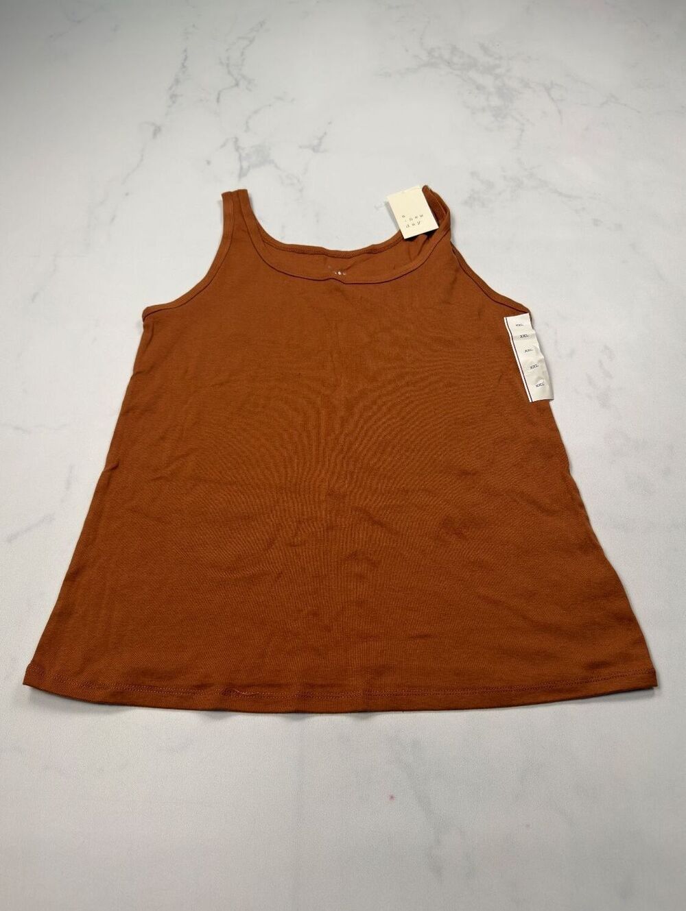 A New Day Tank Top Brown Scoop Neck Relaxed Fit - Womens XXL NWT